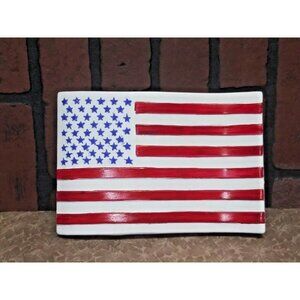 USA Flag Ceramic TABLE DECOR Office Home Restaurant Garden decor Joann 9"x6"